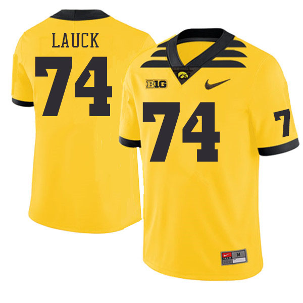 Men #74 Trevor Lauck Iowa Hawkeyes College Football Jerseys Stitched Sale-Gold - Click Image to Close